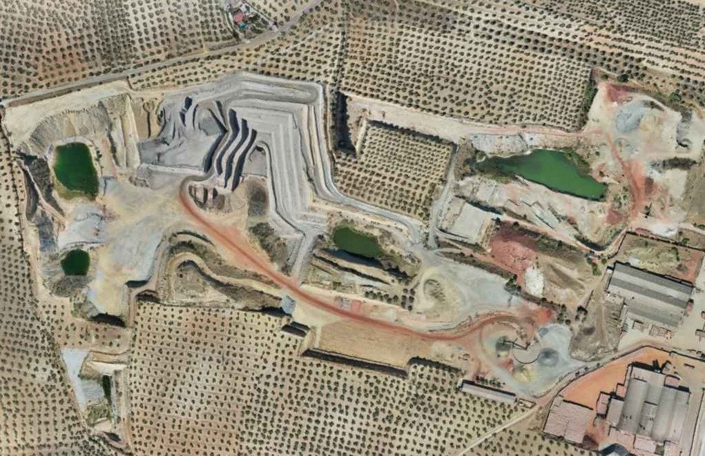 ortofotgrafia de cantera de arena